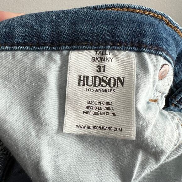 Hudson Tally Skinny Jeans Women's 31 Mid Rise Crop Distressed Medium Wash Casual - Picture 6 of 7